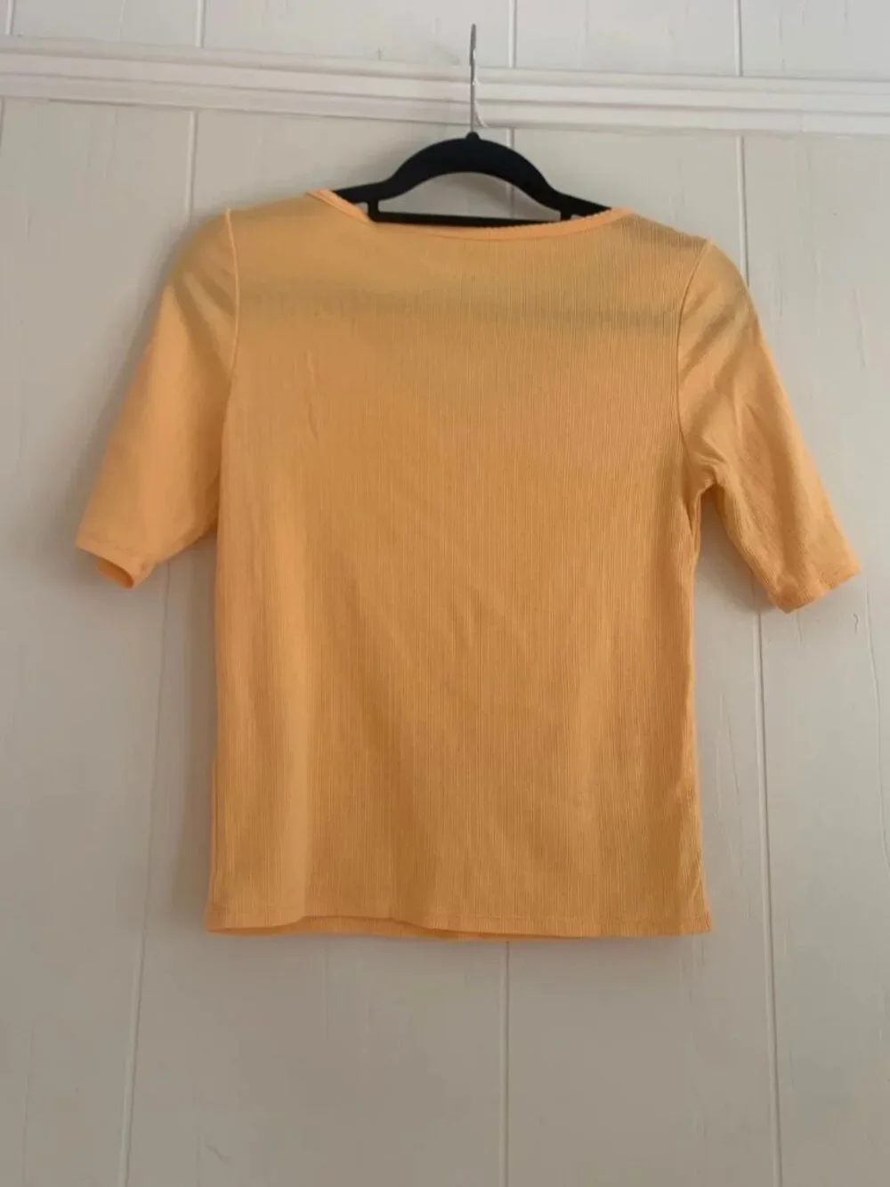 Stretch-Rib Scoop-Neck Tee